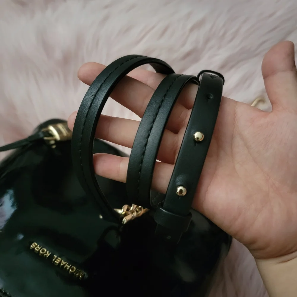 Michael Kors Mercer dome patent leather crossbody bag